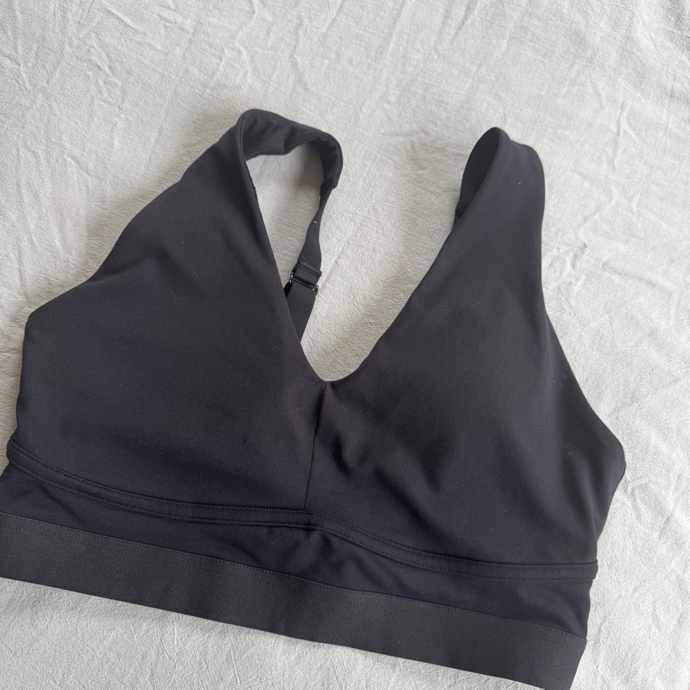 Fabletics Black Sports Bra V-Neck Intimates